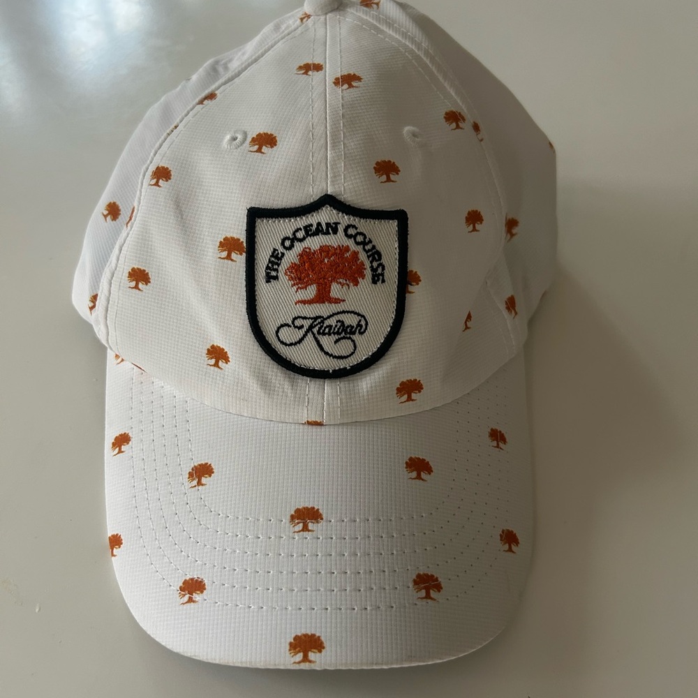 The Ovean Course White and Orange Embroidered Cap
